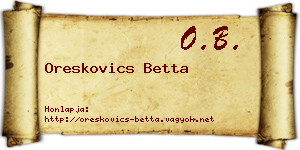 Oreskovics Betta névjegykártya